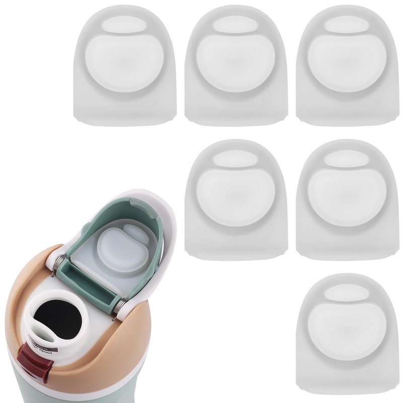 Joshey 6 Pack Rubber Seal Replacement Stopper, Compatible with Owala Freesip 24oz 32oz Water Bottle Spout Cap-Silicone Gasket Replacement Parts (Clear)