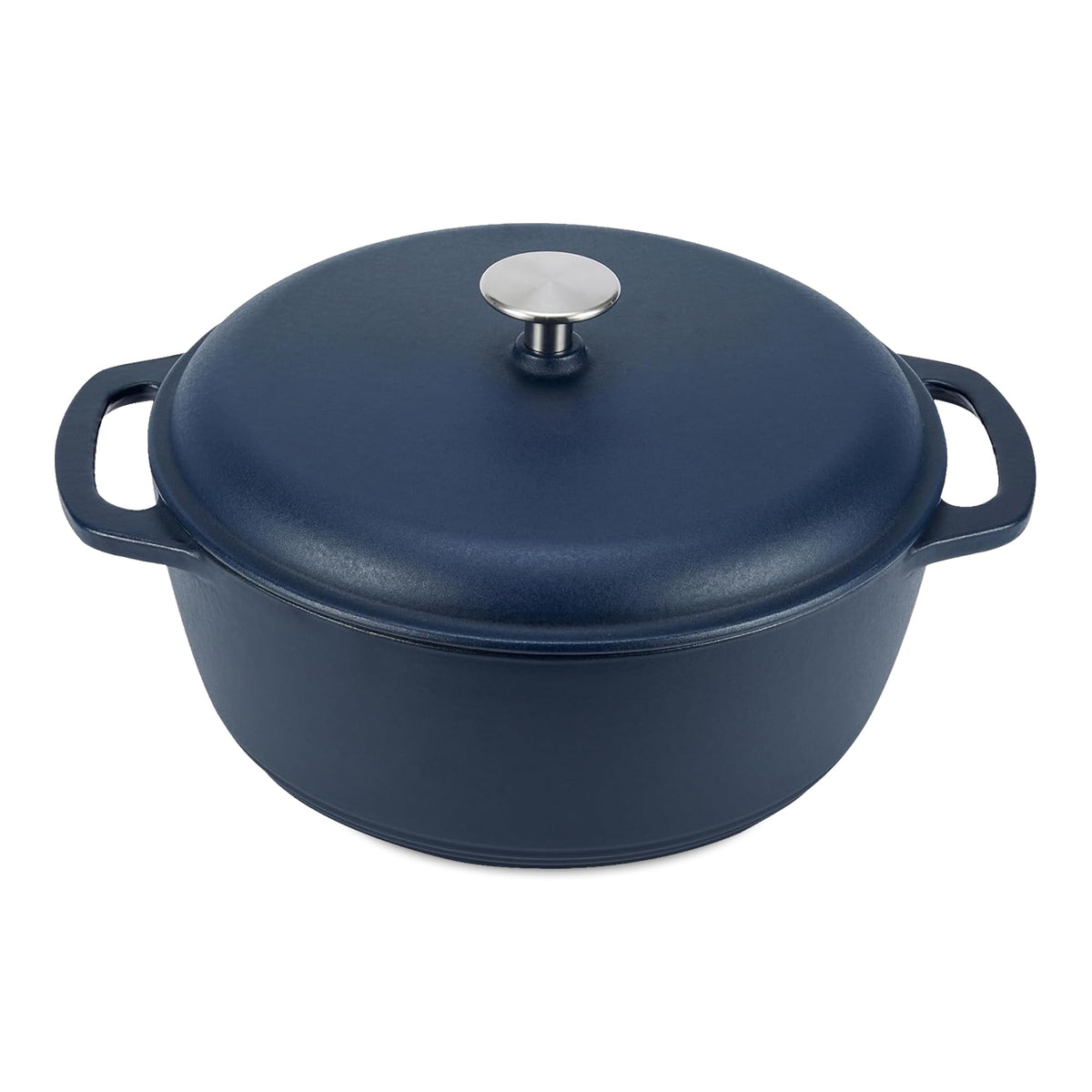 Enameled Cast Iron Dutch Oven Pot with Lid, Round, Dual Handles, Heavy-Duty, Oven Safe for Stews, Roasting, Baking, 6-Quart, Red
