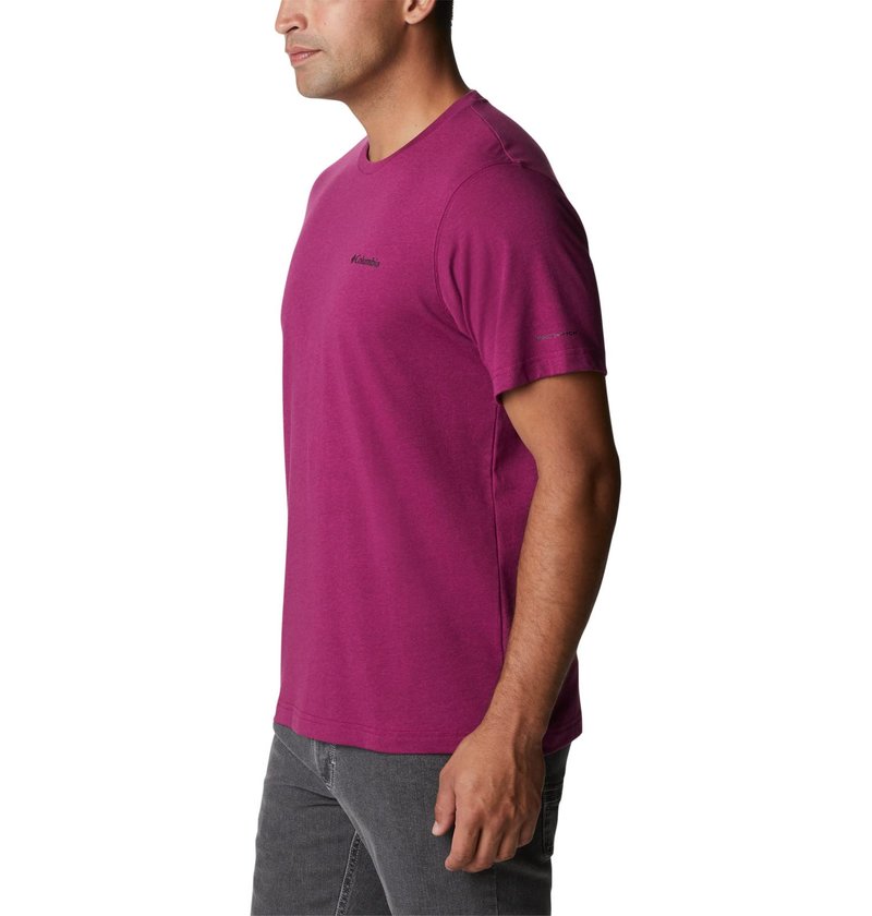 Columbia Men's Thistletown Hills Short Sleeve, Red Onion Heather, X-Large