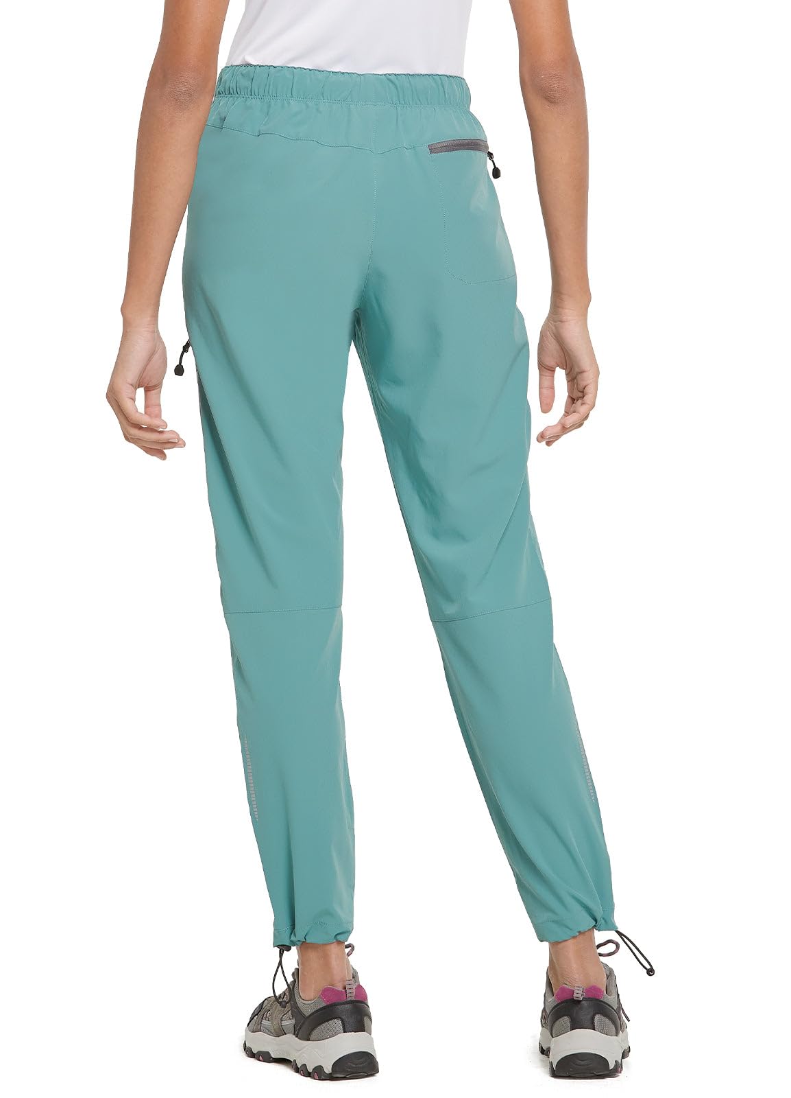 baleaf Women's Hiking Pants Quick Dry Lightweight Water Resistant Stretch Cargo Pants with Zipper Pockets Travel Camping 29''-Pond M