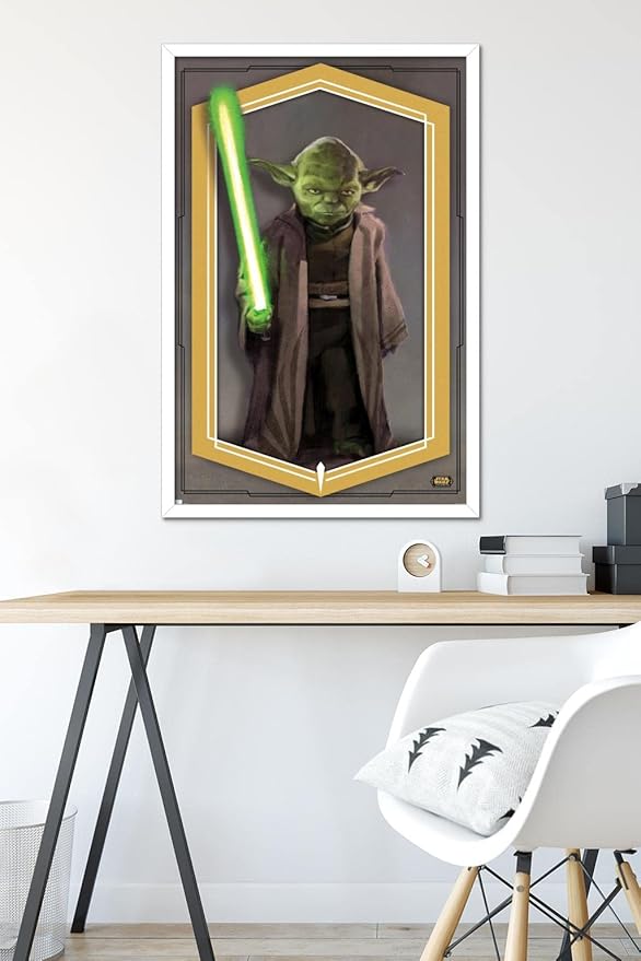 Trends International Star Wars: The High Republic - Yoda Wall Poster, 22.375" x 34", White Framed Version