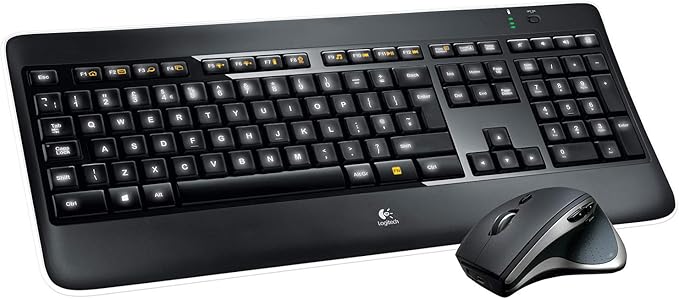 Logitech Wireless Performance Combo MX800, Backlit Keyboard, Wireless USB Mouse for PC