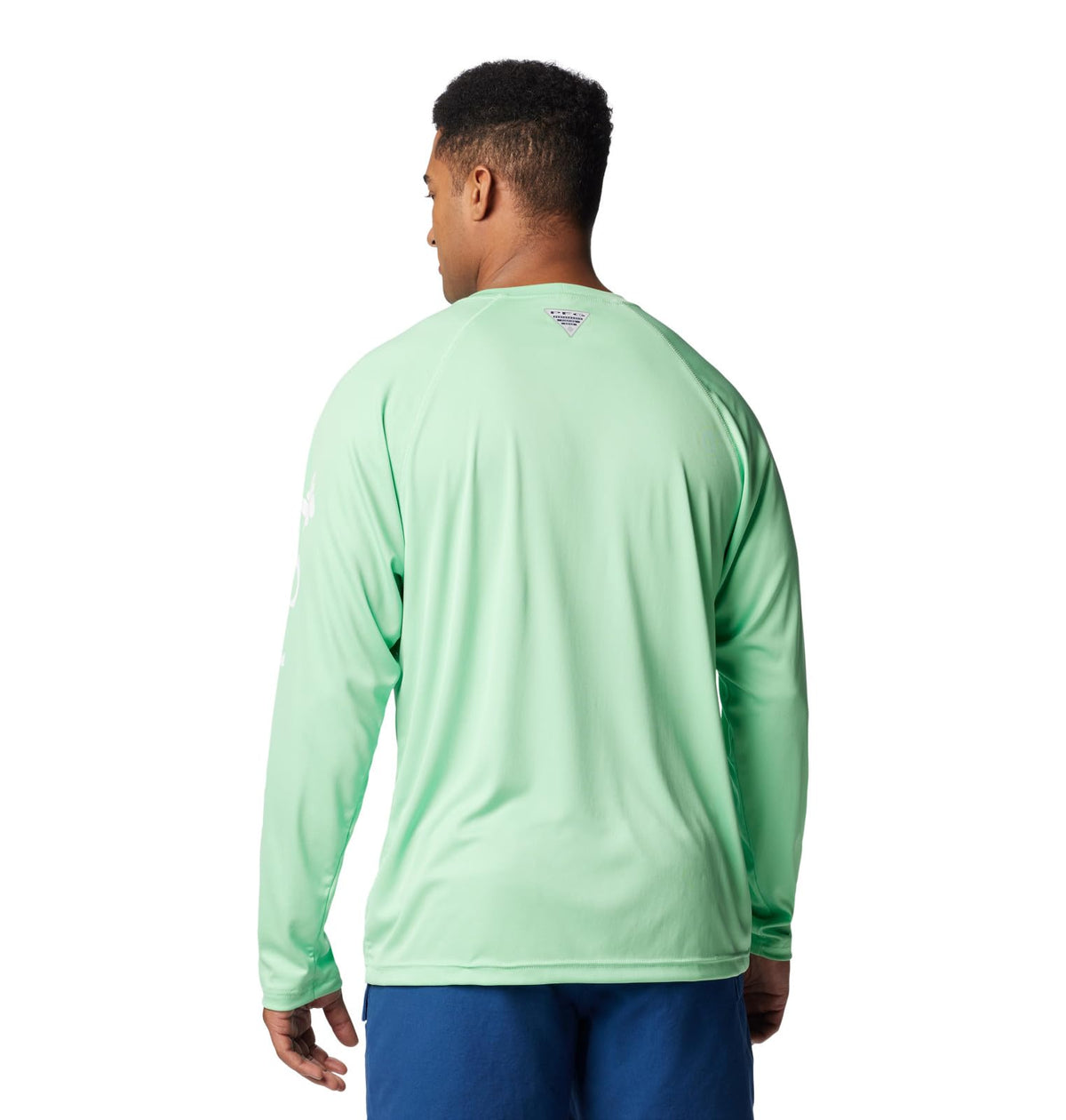 Columbia Men's Terminal Tackle Long Sleeve Fishing Shirt, Ocean Mint/White Logo, 1X