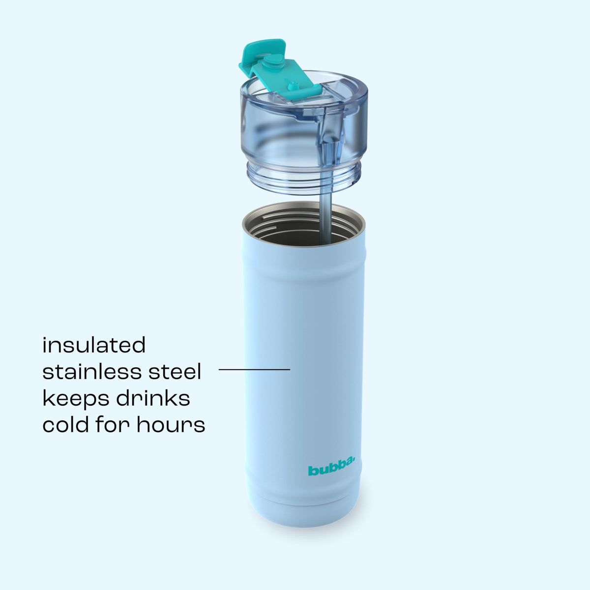 bubba 32 oz Dualsip Insulated Stainless Steel Water Bottle with Straw - Reusable, Leakproof, Lightweight, Dishwasher Safe, Lead-Free and BPA-Free, Daydreamin'