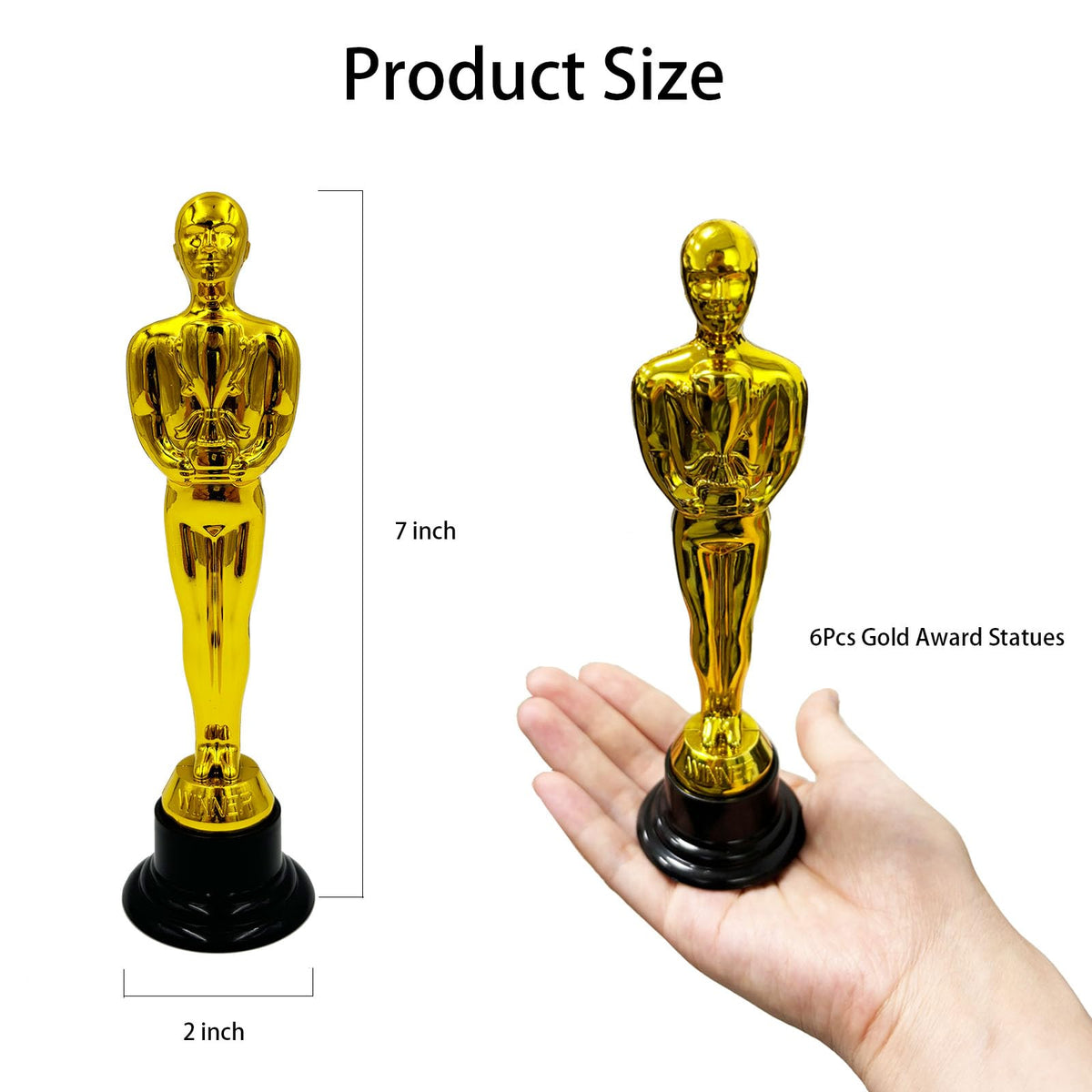 Flyekist 6 PCS Plastic Gold Award Trophies for Party Decorations, Party Favors, School Award, Game Prize, Party Prize and Appreciation Gifts
