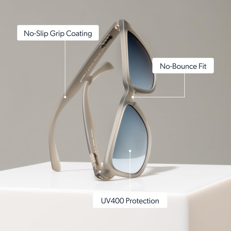 goodr Going to Valhalla...Witness! Polarized Sunglasses for Men & Women, Medium Sized (OG), Dark Gray Translucent Frames with Chrome Mirrored Reflective Lenses, UV400 Protection, No Slip
