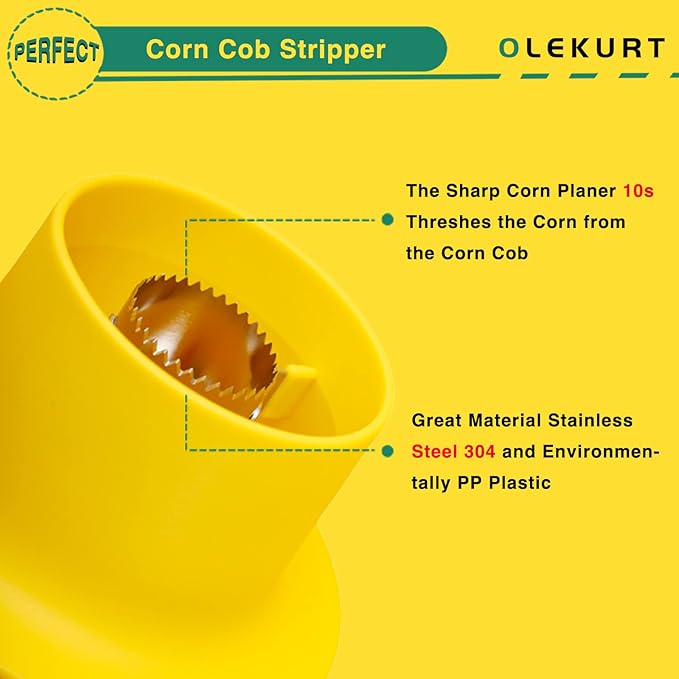 OLEKURT Corn Cob Stripper Tool, Corn Peeler for Corn on the Cob (Yellow)