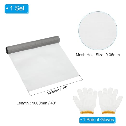 PATIKIL 40" L x 16" W Woven Wire Mesh, 250 Mesh 304 Stainless Steel Air Vent