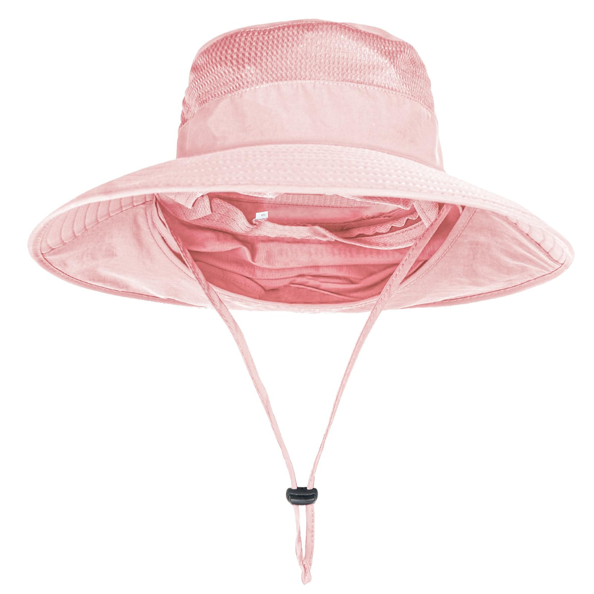Sun Hats for Men Women Fishing Hat UPF 50+ Breathable Wide Brim Bucket Hats Summer UV Protection Safari Hat with Neck Flap Pink