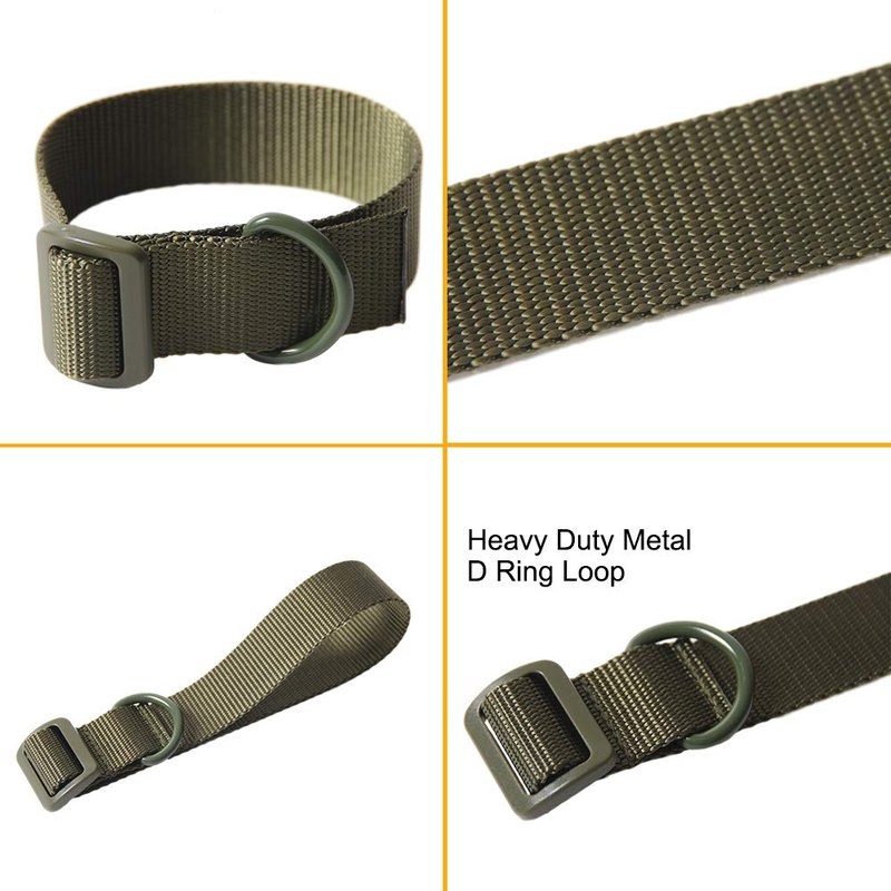 Aolamegs Tactical Gun Sling,Adjustable Rifle Sling 1.25” Nylon Strap with D Ring Loop for Hunting (2Pack) Army Green