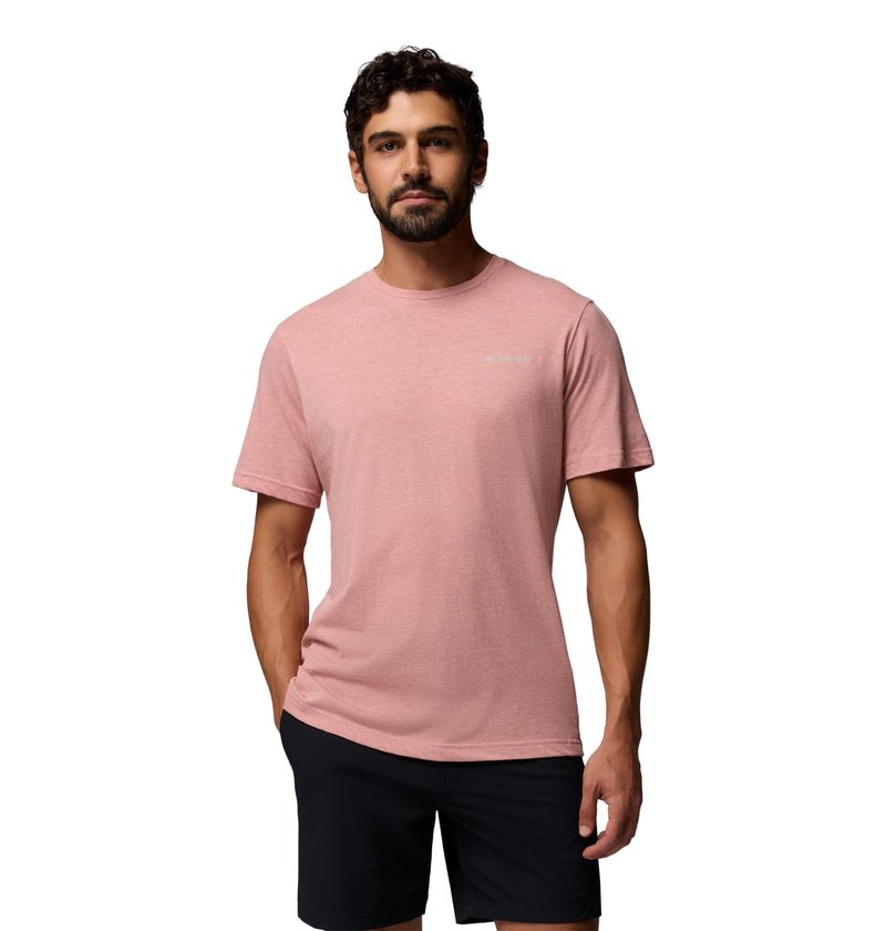 Columbia Men's Thistletown Hills Short Sleeve T-Shirt, Washed Red/Heather, X-Large Tall