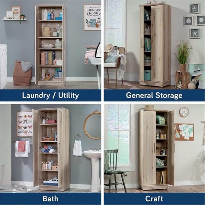 Sauder HomePlus Two Door Storage Cabinet/Pantry Cabinet, Pacific Maple Finish | Two Door, Finish
