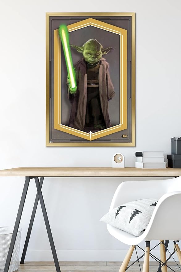 Trends International Star Wars: The High Republic - Yoda Wall Poster, 22.375" x 34", Gold Framed Version