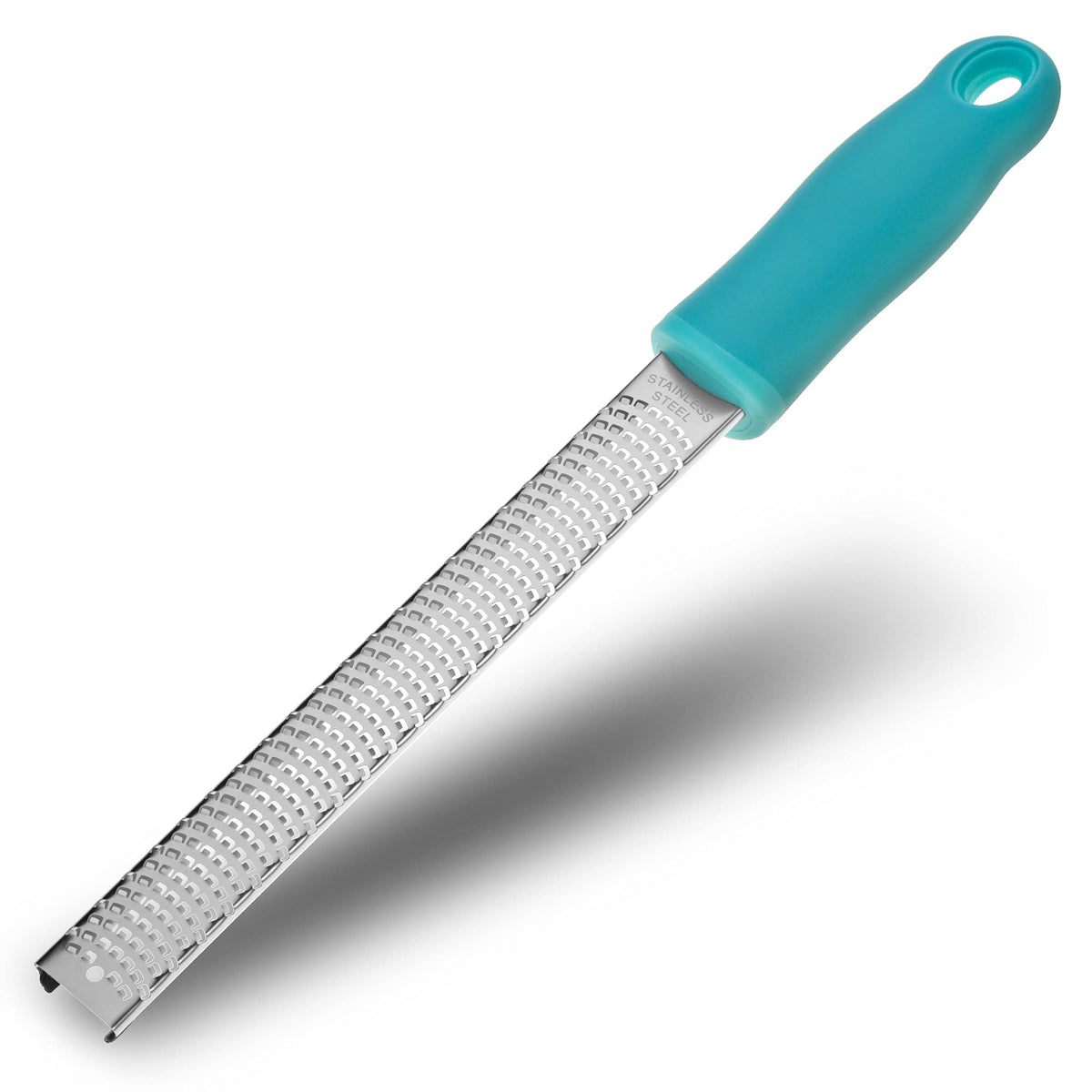 Wide Lemon Zester & Cheese Grater, 18/8 Stainless Steel with Cover, Black