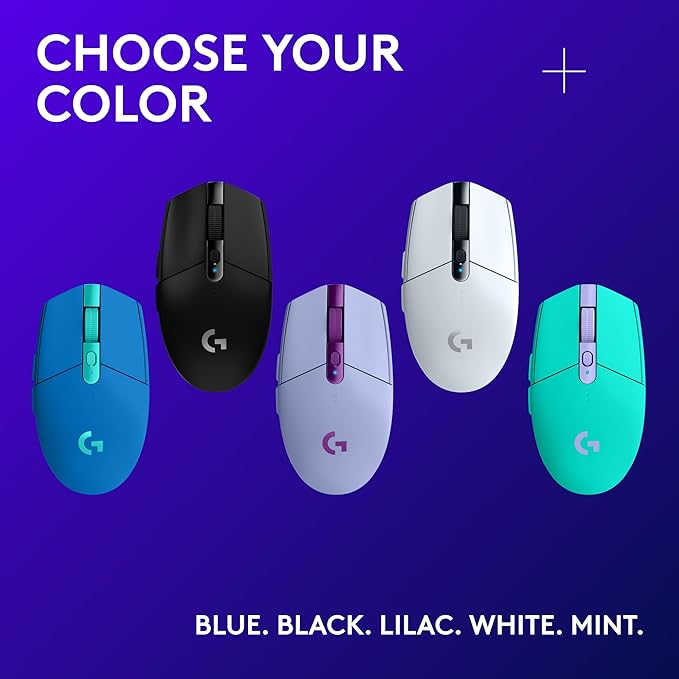 Logitech G305 Lightspeed Wireless Gaming Mouse, Hero Sensor, 12,000 DPI, Lightweight, 6 Programmable Buttons, 250h Battery, On-Board Memory, Compatible with PC, Mac - Lilac
