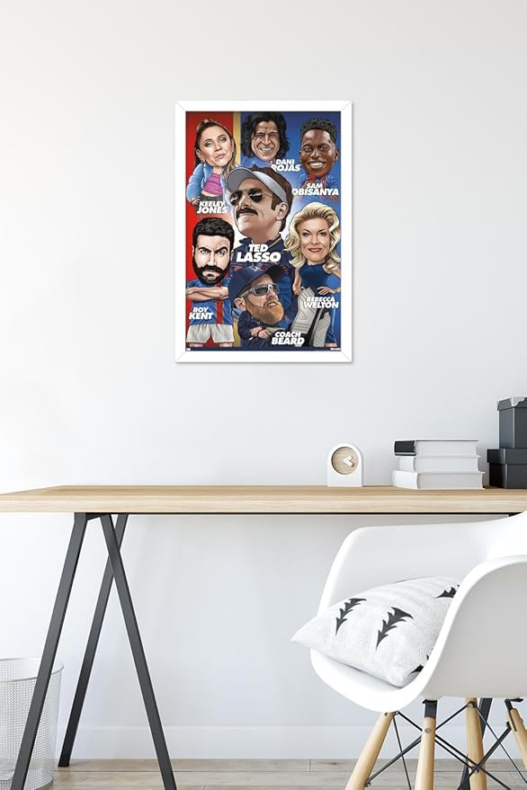 Ted Lasso - Character Grid Wall Poster, 22.4L" x 14.7W", White Framed Version