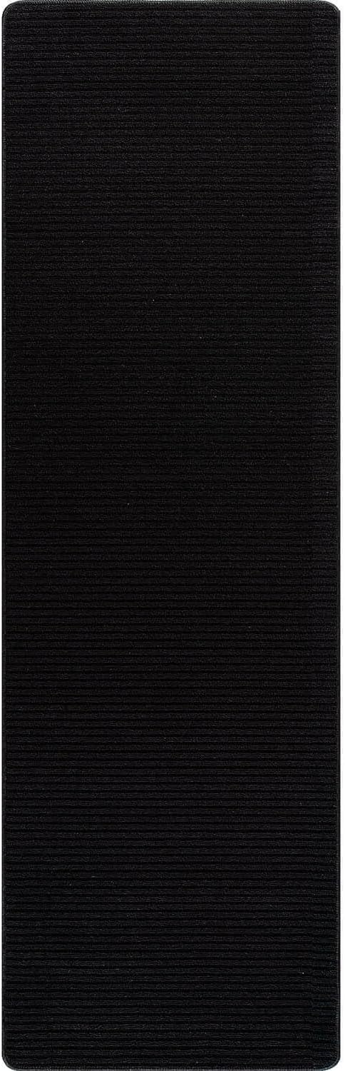 Non Slip Black Solid Rubber Back Thing Runner Rugs for Living Room 2x10 for Kitchen, Rug for Bedroom and Hallway, Stain Resistant Easy Cleaning Non Shedding Carpet Black 2 x 10