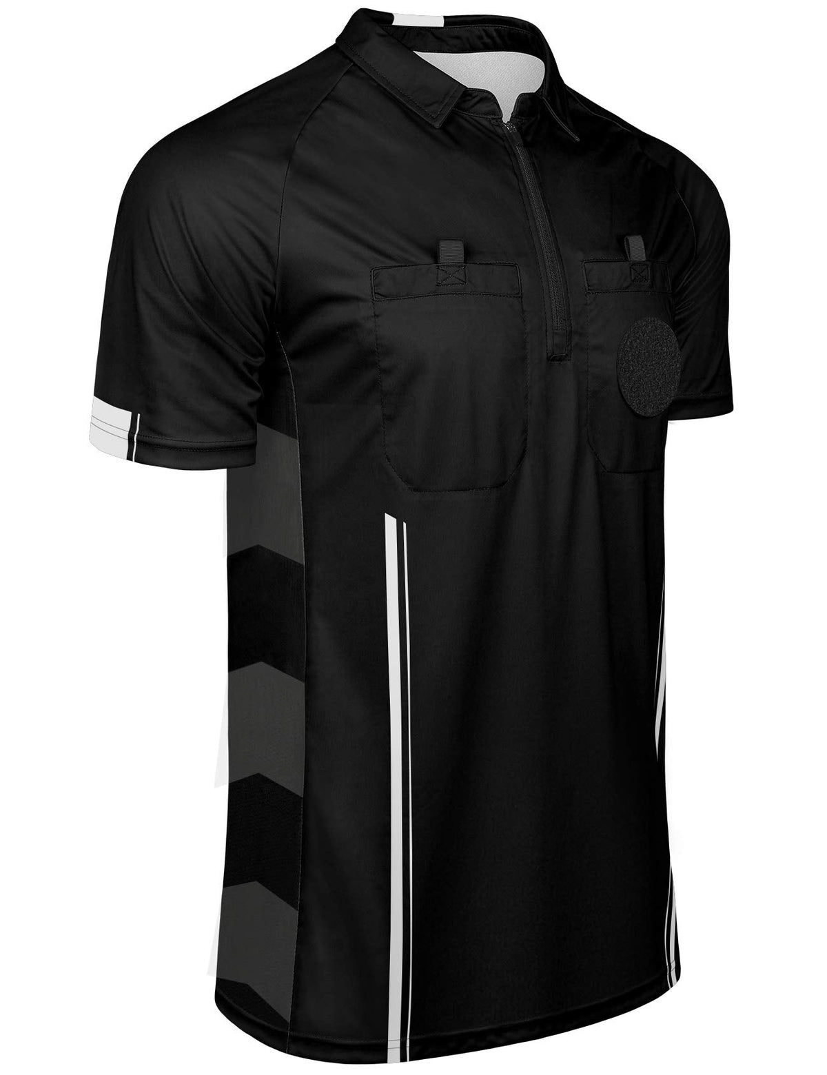 FitsT4 Sports Pro Soccer Referee Jersey Short Sleeve Youth Ref Shirts Black XX-Small