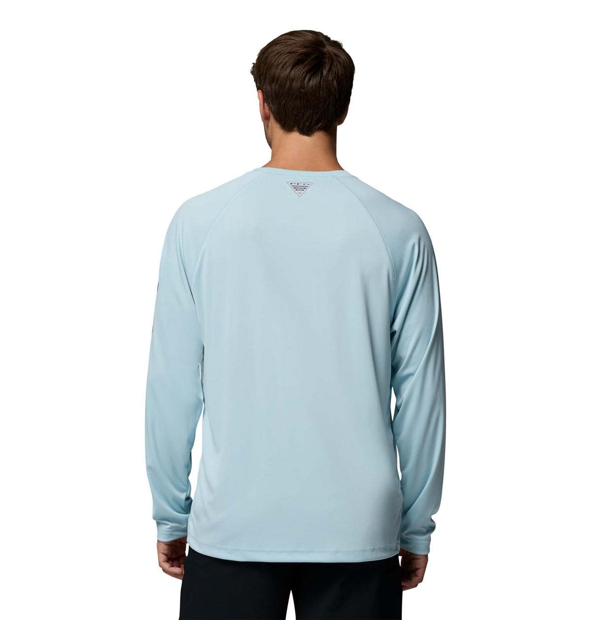 Columbia Men's PFG Terminal Tackle Long Sleeve Fishing Shirt, Marine Light/Nocturnal Logo, Large Tall