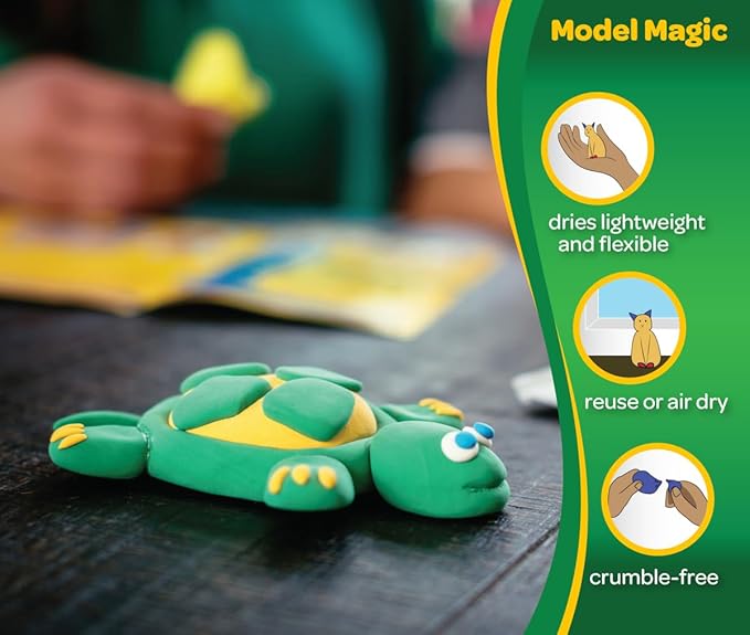 Crayola Model Magic White, 4‑Pack (8 oz Each), Air‑Dry Modeling Material for Kids, Soft Sculpting & Craft Clay Alternative, Reusable Art Material, Ages 3+