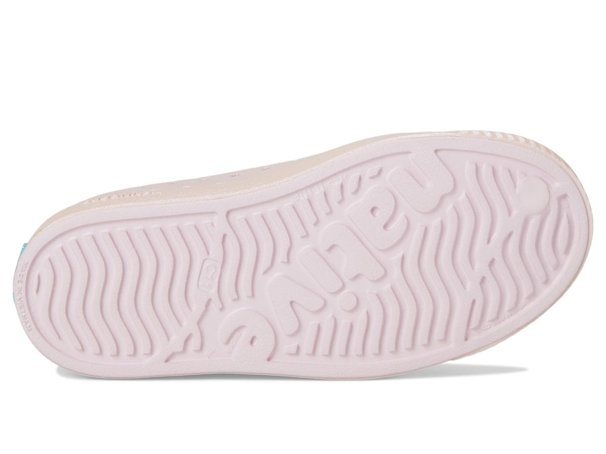 Native Shoes Kids Unisex Jefferson Juniper (Toddler), Barely Pink/Barely Pink/All Over Shine, 7 Toddler M