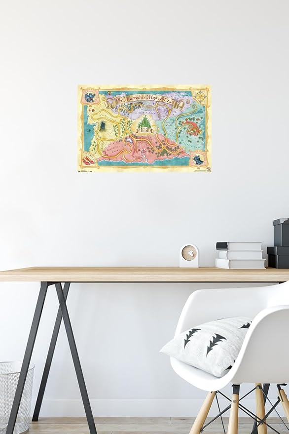 The Wizard Of Oz - Map Wall Poster, 22.4L" x 14.7W", Premium Unframed Version