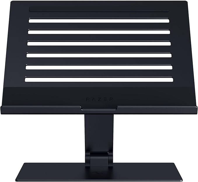 Razer Adjustable Laptop Stand - Ergonomic Height-Adjustable Laptop Stand for Laptops up to 18 Inches (Height- and Tilt-Adjustable, Robust Aluminium, Ventilated Design) Black
