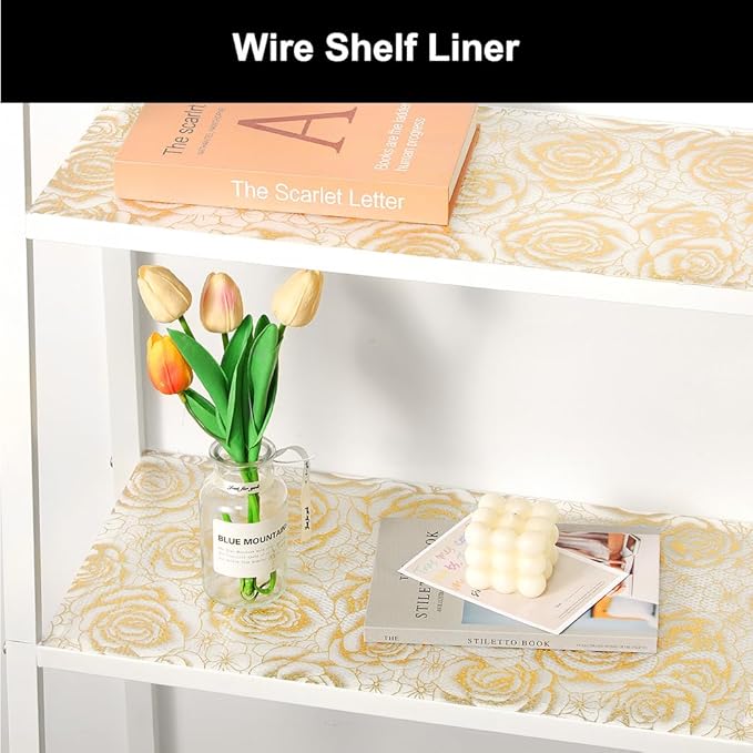 Cooyes Shelf Liner – Premium Non-Adhesive Cabinet & Drawer Liner for Kitchen – Waterproof Shelf Paper with Modern Pattern – Durable EVA Cabinet Mat – Easy to Cut （12" W x 240" L）