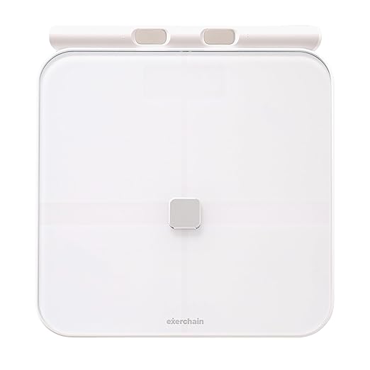ExerScale Smart Scale for Body Weight with BMI, Body Fat, Muscle Mass, Professional Digital Bathroom Scale with 8 Electrodes Weight Bluetooth High Accuracy Percentage Fitness Health Analyzer - White