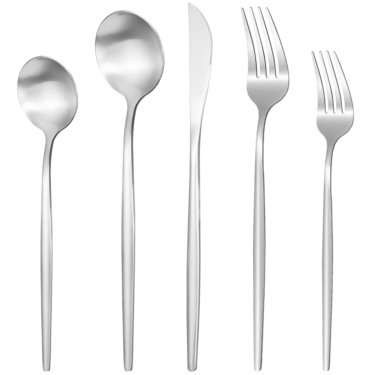 Matte Gold Stainless Steel Flatware Set for 4, 20-Piece Cutlery Tableware with Spoons and Forks, Dishwasher Safe