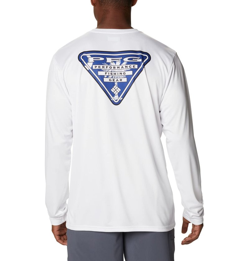 Columbia Men's Terminal Tackle PFG State Triangle Long Sleeve, Moisture Wicking, Uv Sun Protection