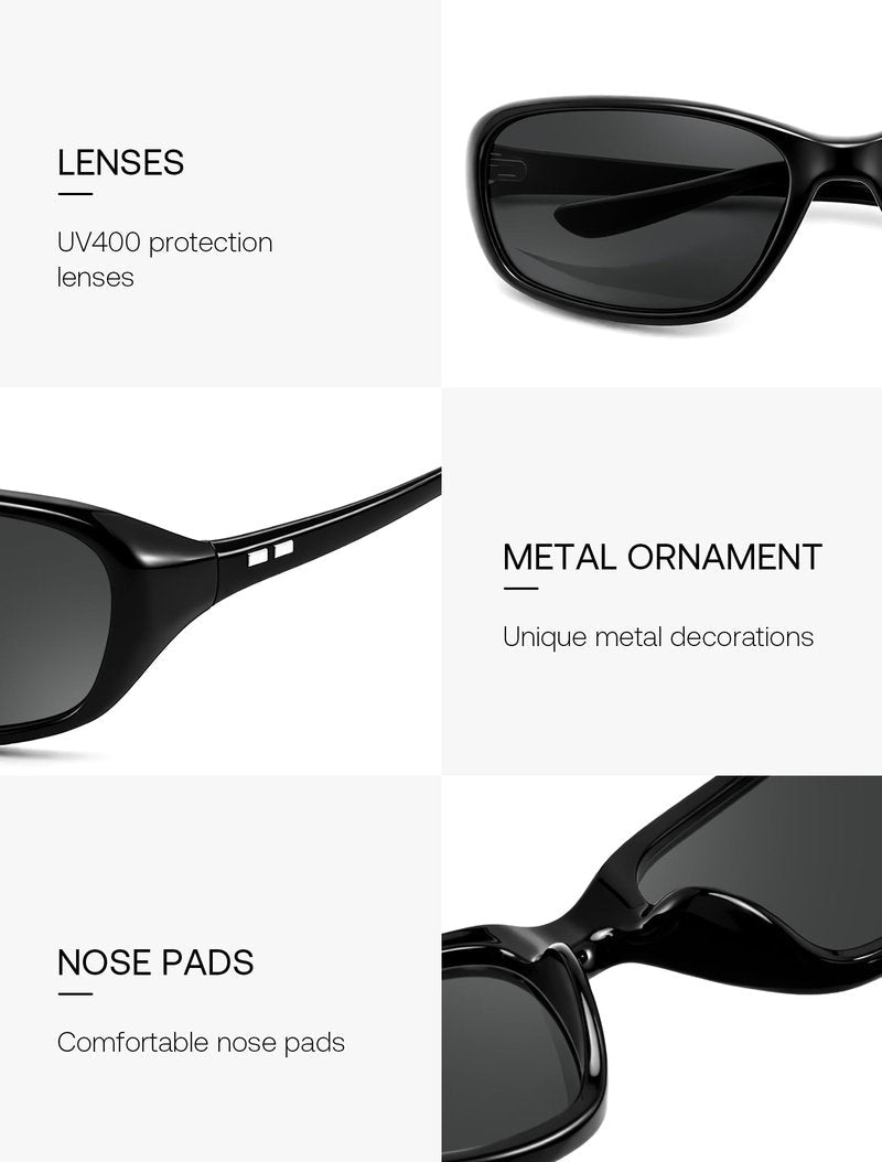 FEISEDY Retro Oval Sunglasses for Women Men Chic Cat Eye Y2K Designer UV400 Sun Glasses B0407
