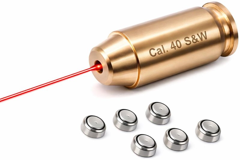 Gotical Tactical Red Laser Bore Sight Cal .40 Brass Boresighter Cartridge Red Dot (Will Work with Smith and WES'S) (Cal .40 Brass Boresighter)