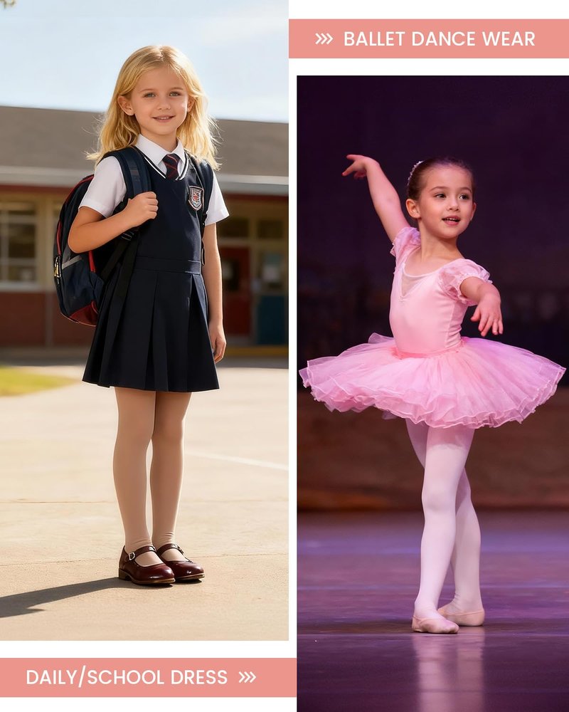 Century Star Toddler Ballet Tights White for 1-3t Girls-Soft Footed Dance Tights Leggings