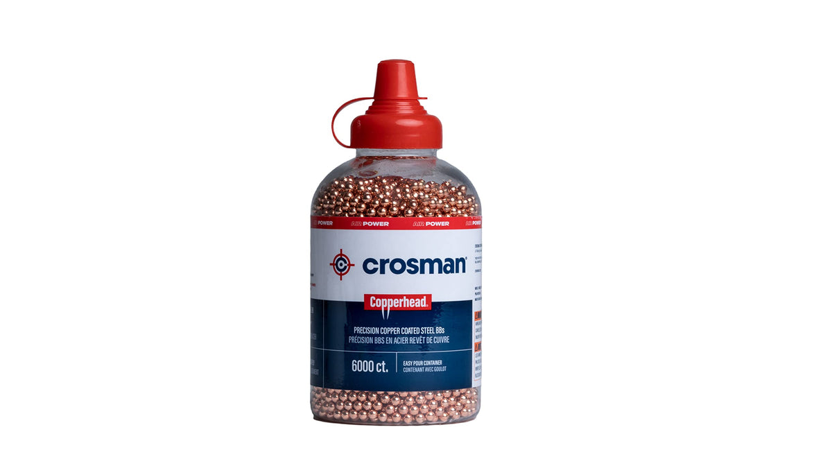 Crosman Copperhead 4.5mm Copper-Coated Steel BBS for Air Rifles and Air Pistols - EZ-Pour Bottle - 6000 Count - Copper