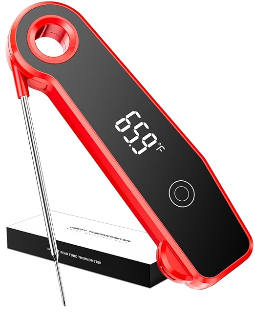 Upgrade Meat Thermometer Digital for Cooking, ±0.5 ℉ Accuracy Kitchen Thermometer, Large LED Display, IP67 Waterproof for Grill, BBQ, Oven, Brewing, Baking