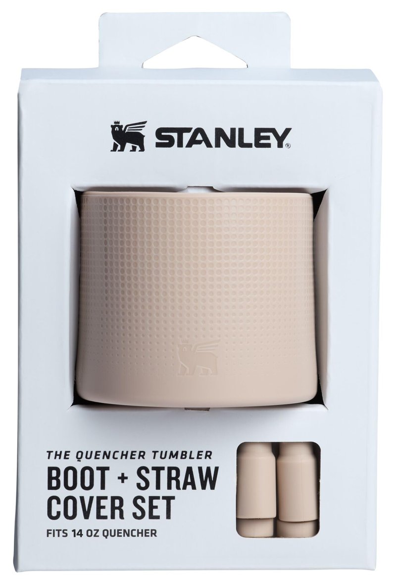 STANLEY Quencher Boot and Straw Cover Cap | Anti-Slip Silicone Protector for 14 oz Tumbler with Handle | Accessory Set for Stainless Steel Drinking Cup | BPA-Free | Sand