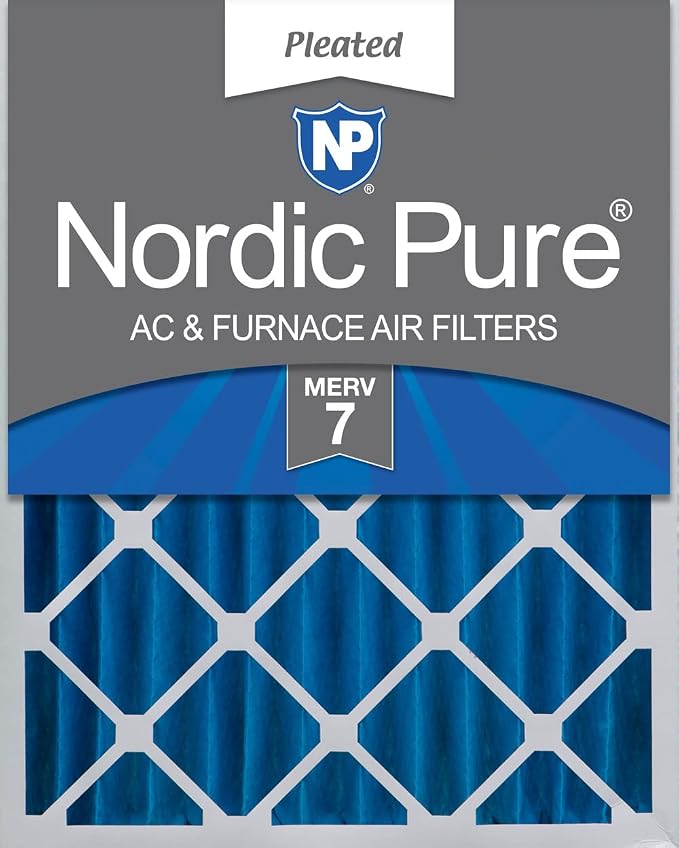 Nordic Pure 16x20x4 Pleated MERV 7 Air Filter 1 Pack