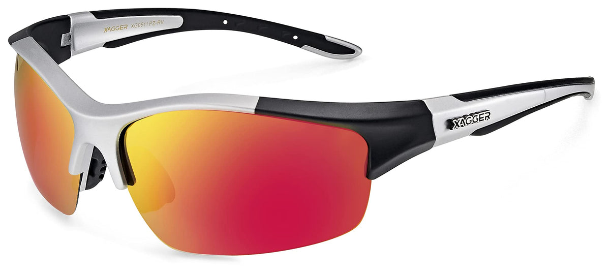 Xagger Polarized Sports Sunglasses for Men Women UV400 Wrap Around Baseball Running Cycling Fishing Golf Glasses
