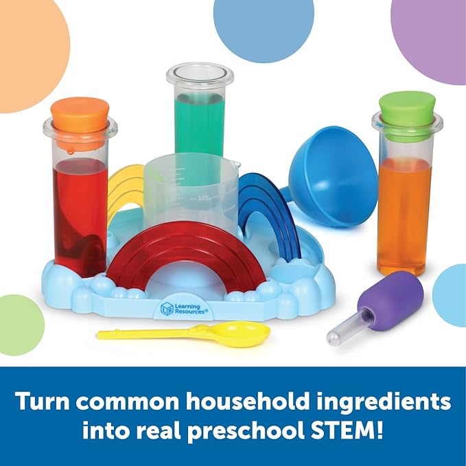 Learning Resources Rainbow Reactions - 14 Pieces, Ages 4+, Preschool Science Lab, Experiments for Kids, STEM Toys for Boys and Girls