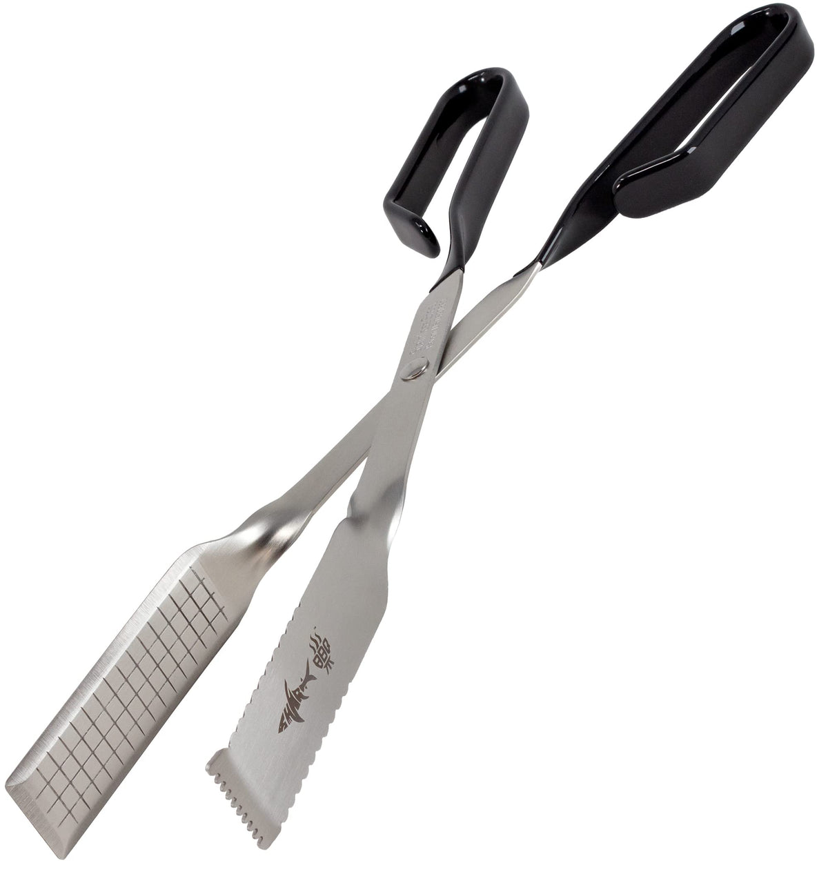 Shark BBQ Steak Grill Tongs for Kitchen & Outdoor Cooking, 13 Inch Long Reach Pro-Grade, Scissor-Style Utensil - Perfect for Air Frier and Oven Use (Red)