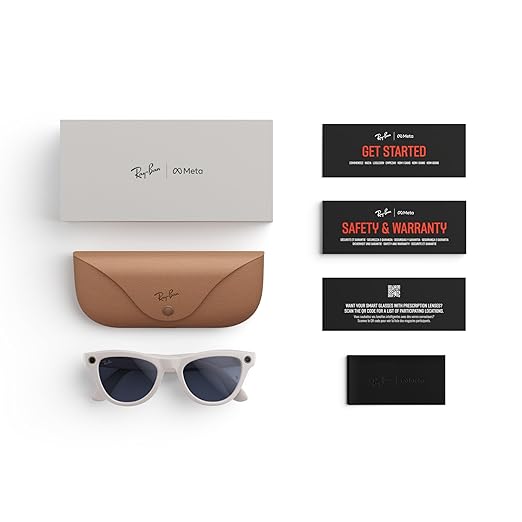 Ray-Ban Meta (Gen 1), Skyler, Shiny Chalky Grey | Smart AI Glasses for Men, Women — 12 MP Camera, Open-Ear Speakers, Video Recording, Bluetooth — Transitions® Sapphire Lenses — Wearable Technology