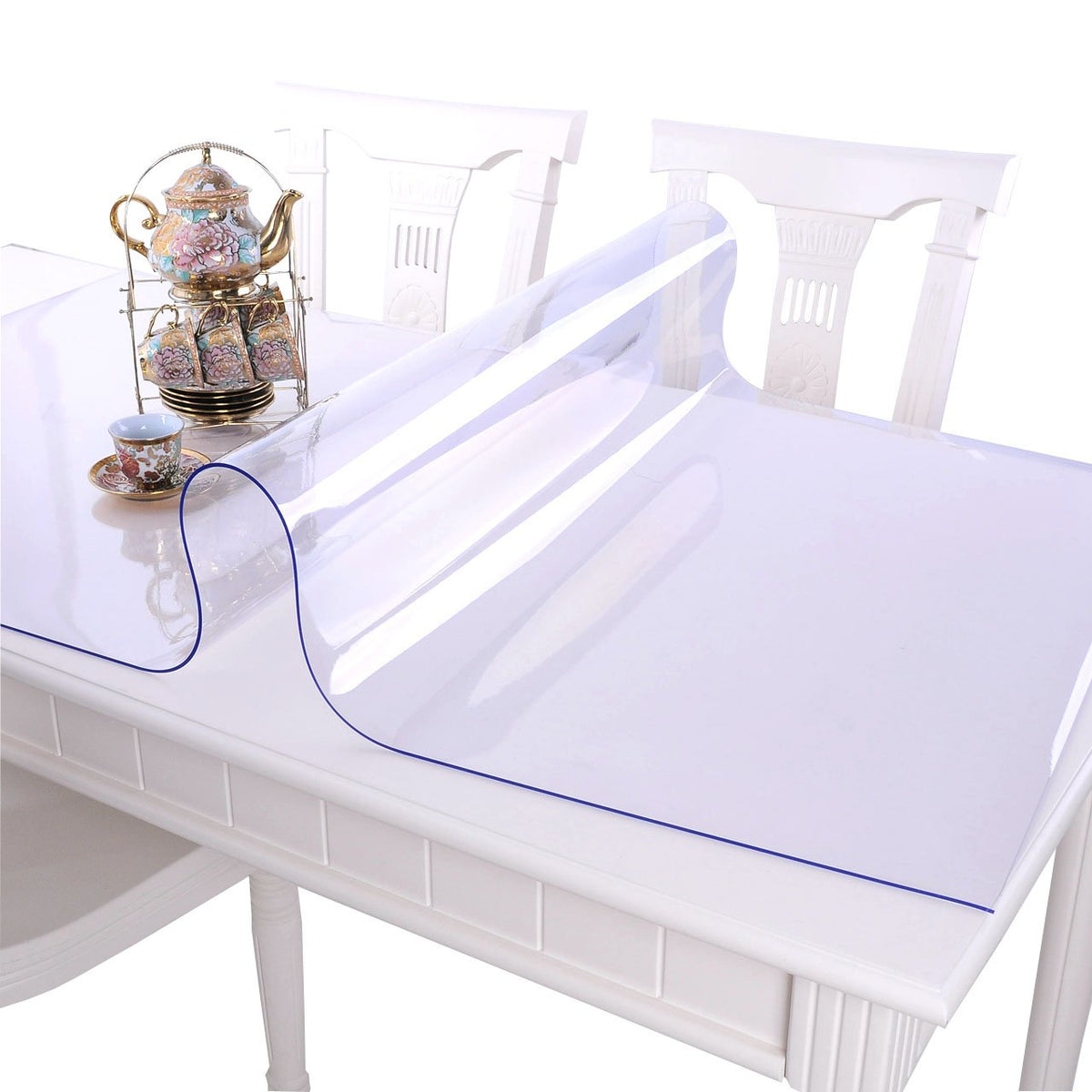 NECAUX Clear PVC Table Cover Protector 48 x 63 Inch 1.5mm Thick
