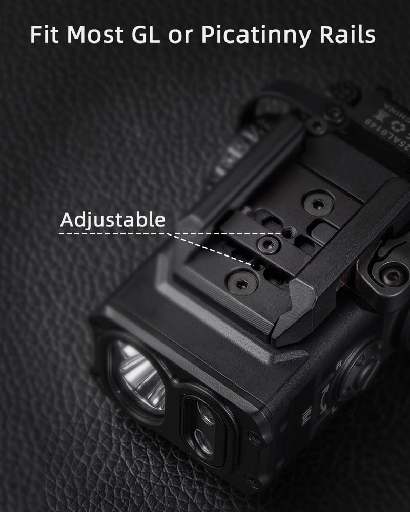 RovyVon GL5 Pro QD 4-in-1 Rail-Mounted Flashlight, 6 Mode for 400 Lumen Cool White LED/Green Light/IR Illuminator/IR Beam, Powered by Non-Rechargeable CR123A Battey