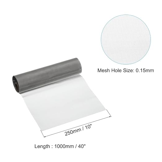 PATIKIL 40" L x 10" W Woven Wire Mesh, 100 Mesh 316L Stainless Steel Air Vent