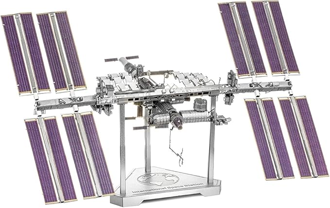Metal Earth Fascinations Premium Series International Space Station 3D Metal Model Kit Bundle with Tweezers