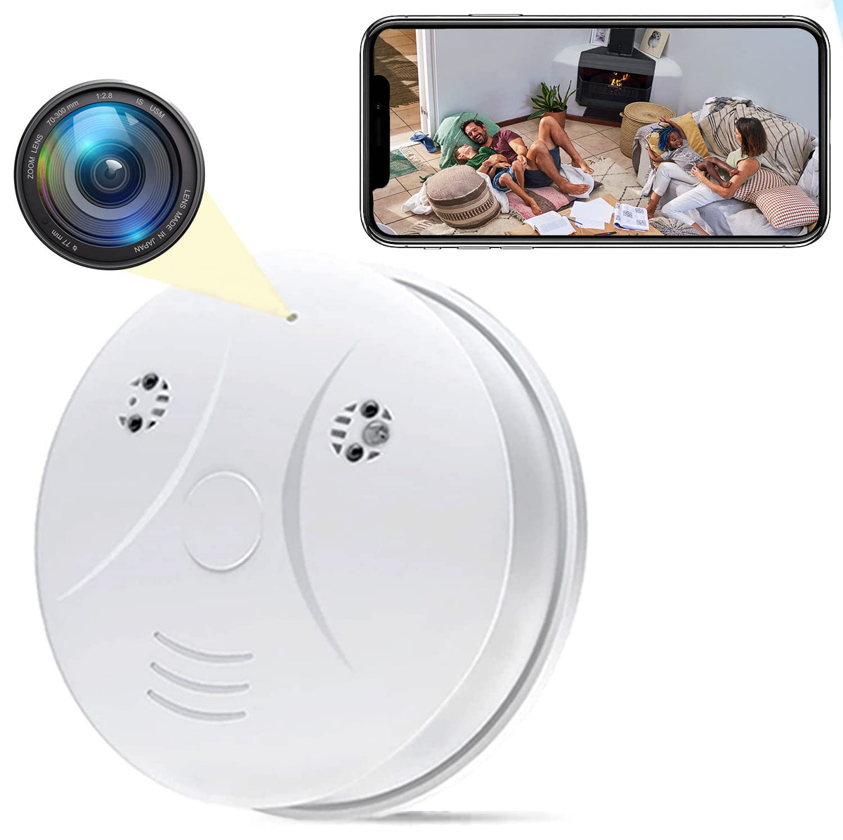 braosusner HD 1080P Spy Camera Hidden Cameras Smoke Detector, Mini Small Nanny Cam with Motion Detection, Indoor Wireless Surveillance for Home Security/Office with app