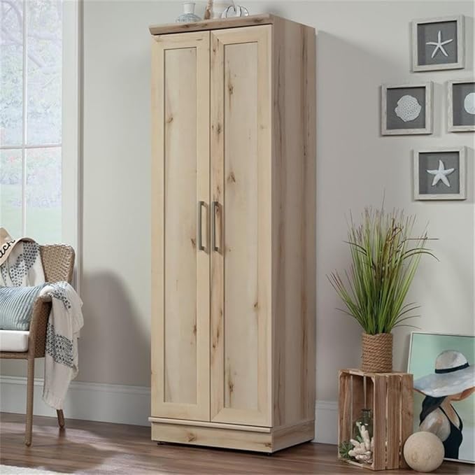 Sauder HomePlus Two Door Storage Cabinet/Pantry Cabinet, Pacific Maple Finish | Two Door, Finish