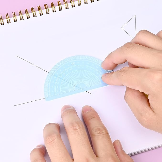 BAYTORY 12Pcs Transparent Ruler Set, Shatterproof Colorful Acrylic Rulers, Clear Lightweight Geometry Set, Student Stationery Measuring Tool, for School and Office (Macaroon Colors)