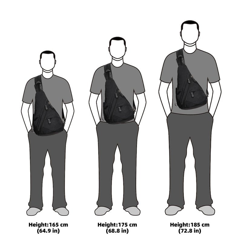 KL928 Nylon Sling Bag - Small Crossbody Backpack Shoulder Casual Daypack Multipurpose Rucksack for Men Women(Black)